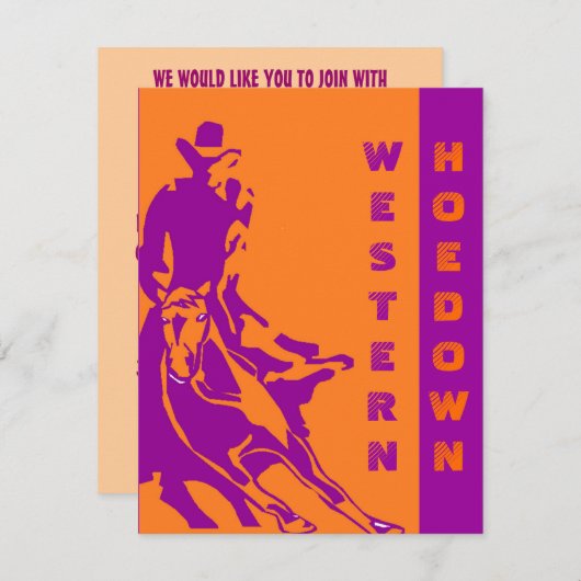 西部のテーマのパーティの招待状の~ EZ2はカスタマイズ 招待状 (正面/裏面)