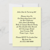 西部のテーマのマイル標石の誕生会を催すこと 招待状 (裏面)