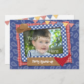 西部のテーマの写真の誕生日の招待状 招待状 (正面/裏面)