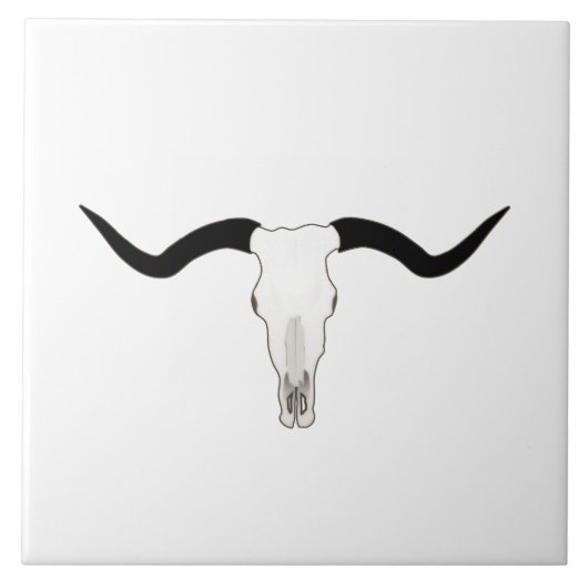 西部のテーマの長角牛の牛 タイル (正面)