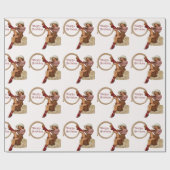 西部のハッピーバースデーのヴィンテージの女性のカーボーイ ラッピングペーパー (フラット)