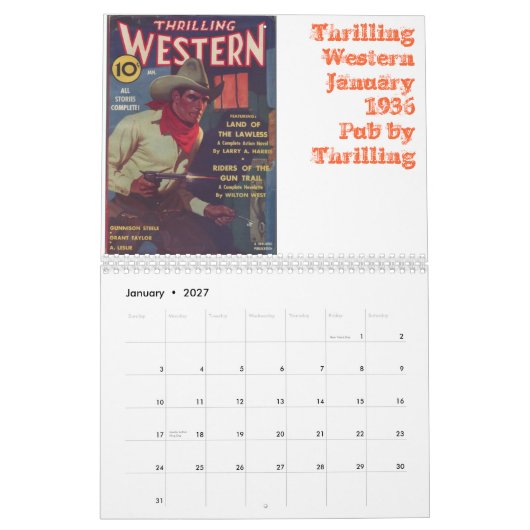 西部のパルプはカレンダー2012年を覆います カレンダー (1月 2027)