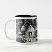 西部のフロンティアの開拓者の家 ツートーンマグカップ (左)