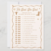 西部のブライダルシャワー彼は彼女はゲームカードを言った 招待状 (正面)