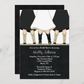 西部のブーツのブライダルシャワーの招待状の黒の暗灰色 招待状 (正面/裏面)