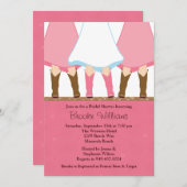 西部のブーツのブライダルシャワーの招待状 招待状 (正面/裏面)