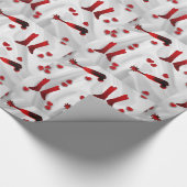 西部のブーツの拍車およびハートの包装紙 ラッピングペーパー (角)