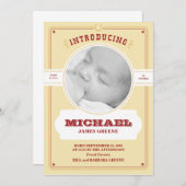 西部のベビーの写真の発表 案内状 (正面/裏面)