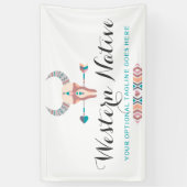 西部のボヘミアの素朴な牛スカルのトレンディーの矢 横断幕 (縦)