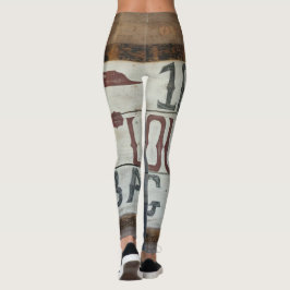 西部のレギンス-ヴィンテージフォトフラワーサイン レギンス