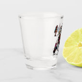 西部のロデオのイベントのカウボーイの女性のカーボーイの馬 ショットグラス (左)