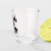 西部のロデオのイベントのカウボーイの女性のカーボーイの馬 ショットグラス (右)