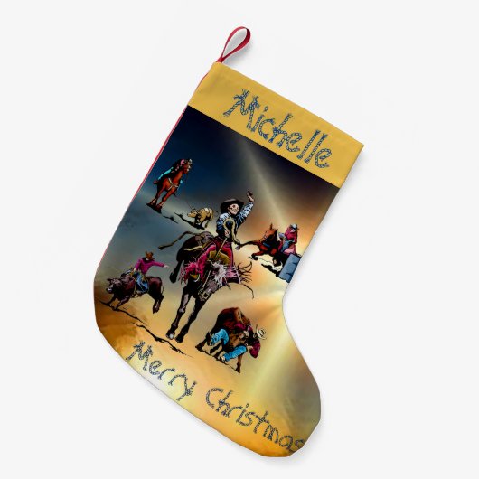 西部のロデオのイベントのクリスマスのストッキング スモールクリスマスストッキング (正面 (吊り時))