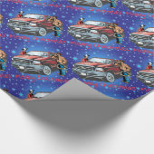 西部のロデオのカウボーイのクリスマスのギフト ラッピングペーパー (角)