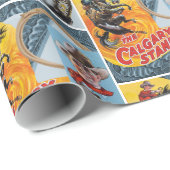 西部のロデオのカウボーイのコラージュのプリント ラッピングペーパー (ロールコーナー)