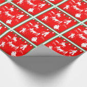 西部のロデオのカウボーイの女性のカーボーイのロープをかけるクリスマス ラッピングペーパー (角)