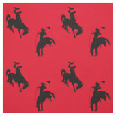 西部のロデオのカウボーイの強く反対する馬のBroncのライダー ファブリック (見本)