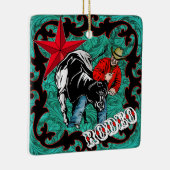 西部のロデオのカウボーイの雄牛のレスリングのオーナメント セラミックオーナメント (右)