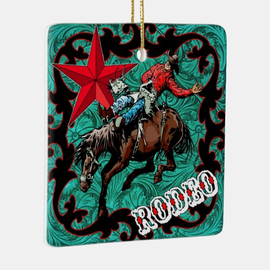 西部のロデオのカウボーイのBroncの乗馬のオーナメント セラミックオーナメント (右)