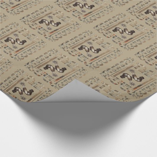 西部のロデオのカウボーイはギフトの包装紙に拍車をかけます ラッピングペーパー (角)