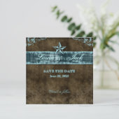 西部のヴィンテージの保存日付カードのブルースター セーブザデート (スタンド正面)