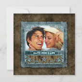 西部のヴィンテージの保存日付カードのブルースター セーブザデート (裏面)