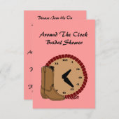 西部の休みなくブライダルシャワー招待状 招待状 (正面/裏面)