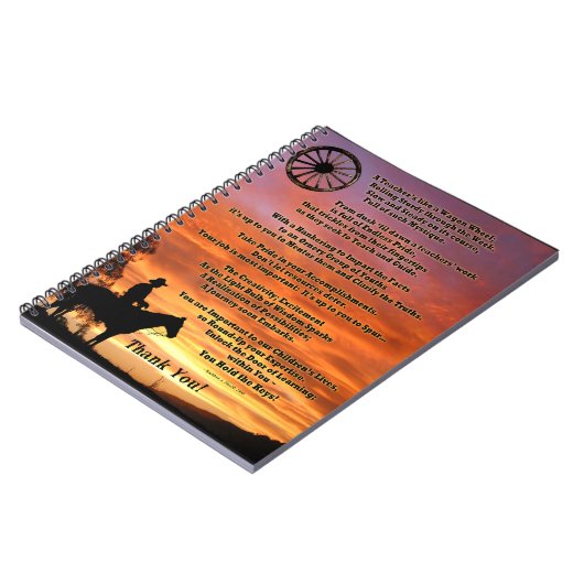 西部の先生の感謝の詩 ノートブック (左側)