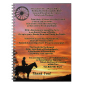 西部の先生の感謝の詩 ノートブック (正面)