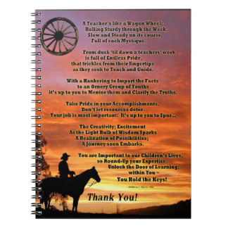 西部の先生の感謝の詩 ノートブック