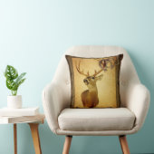 西部の初期のな納屋の木製の木びき台の白い尾シカ クッション (椅子)