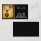 西部の初期のな納屋の木製の木びき台の白い尾シカ 名刺 (正面/裏面)