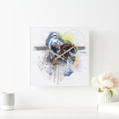 西部の制止の滑走停止乗馬のギフトの壁 スクエア壁時計 (ホーム)