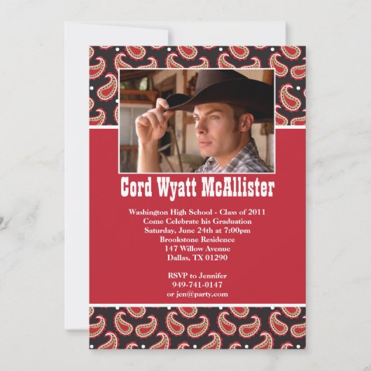 西部の卒業の招待状 招待状 (正面)