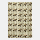 西部の台所タオルのヴィンテージのカウボーイ キッチンタオル (縦)