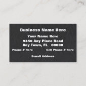 西部の喜びの名刺 名刺 (裏面)