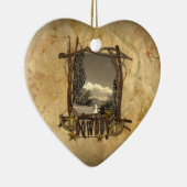 西部の国のカウボーイ結婚の写真オーナメント セラミックオーナメント (右)