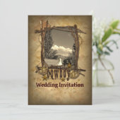 西部の国のカウボーイ結婚の写真招待 招待状 (スタンド正面)