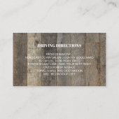 西部の国の木目結婚納屋の方向 エンクロージャーカード (裏面)