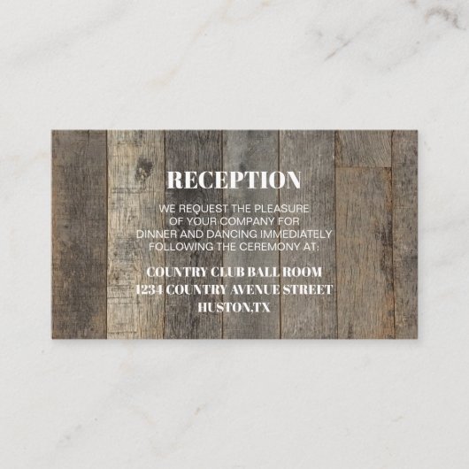 西部の国の木目結婚納屋の方向 エンクロージャーカード (正面)