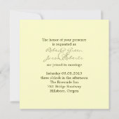 西部の国の納屋の木の黄色のひまわり結婚は 招待状 (裏面)