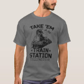 西部の国イエローストーン電車に私を連れて行く Tシャツ (正面)