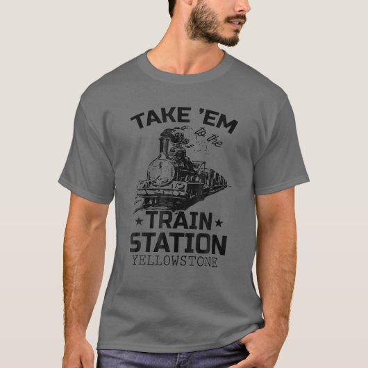 西部の国イエローストーン電車に私を連れて行く Tシャツ (正面)