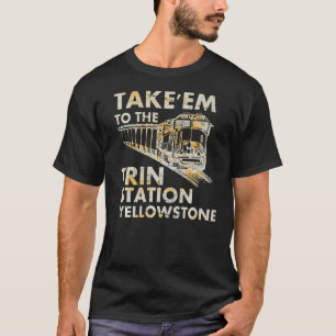 西部の国イエローストーン電車に私を連れて行く Tシャツ