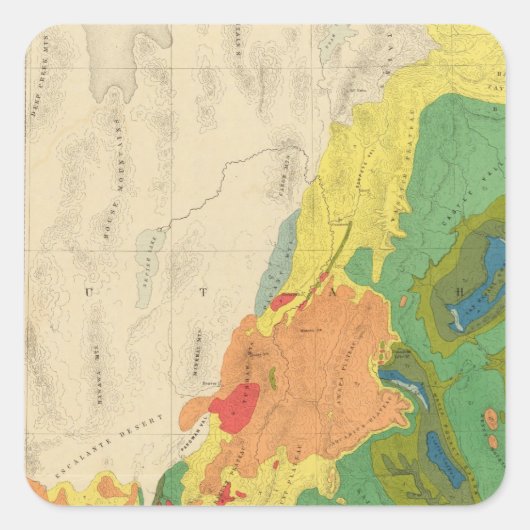西部の地質図 スクエアシール (正面)