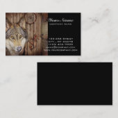 西部の夢のキャッチャーの原産のアメリカインディアンのオオカミ 名刺 (正面/裏面)