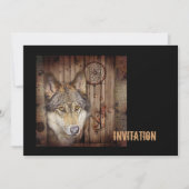 西部の夢のキャッチャーの原産のアメリカインディアンのオオカミ 招待状 (正面)