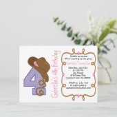 西部の大きい4人の女の子の誕生日の招待状 招待状 (スタンド正面)