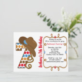 西部の大きい7人の男の子の誕生日の招待状 招待状 (スタンド正面)