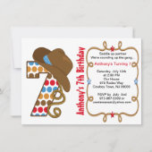 西部の大きい7人の男の子の誕生日の招待状 招待状 (正面)